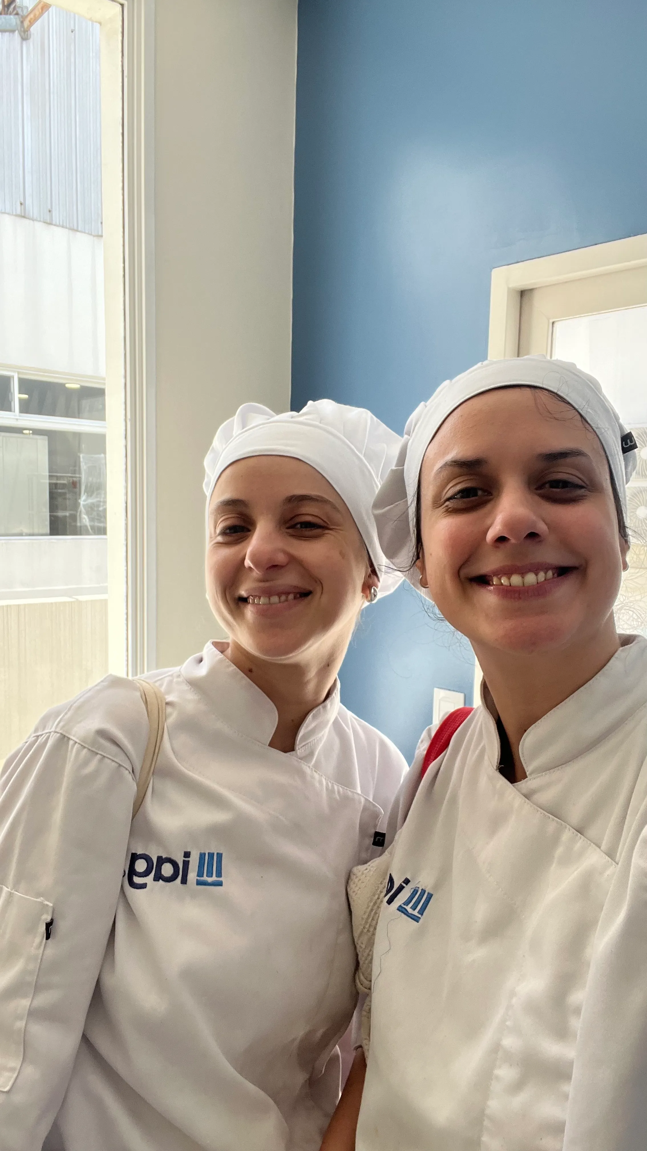 Lucía cooking at the IAG, the Argentine Institute of Gastronomy