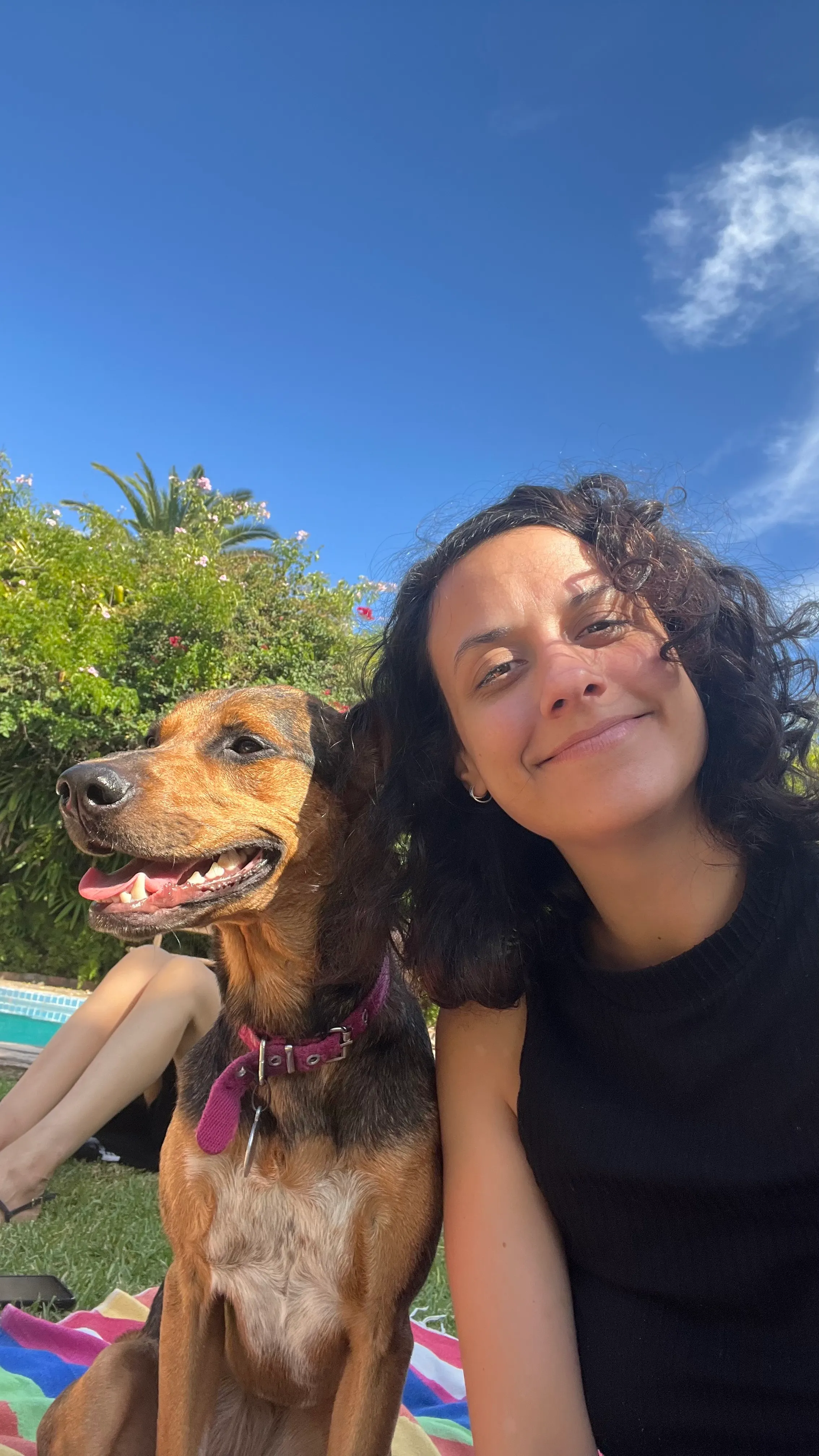 Lucía with her dog, Oliva